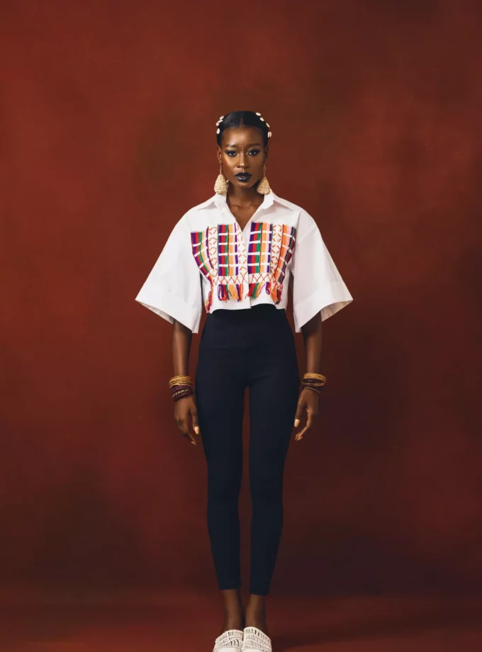 FULANI HAND EMBRIODERED CROP TOP