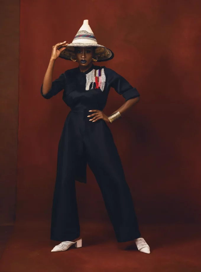 UTILITY JUMPSUIT WITH FRONT ZIPPER AND EMBRIODERY