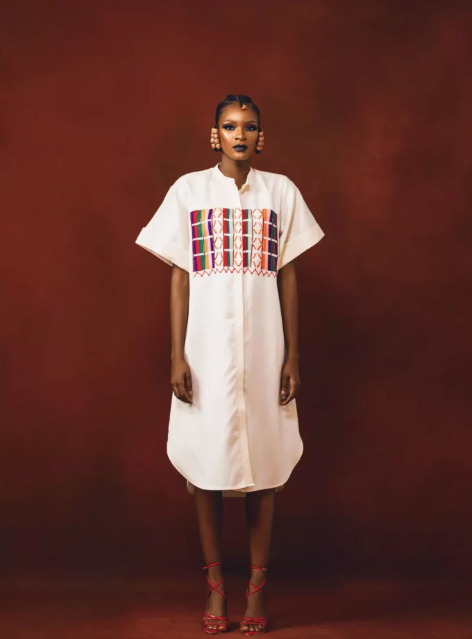 FULANI HAND EMBRIODERED SHIRT DRESS