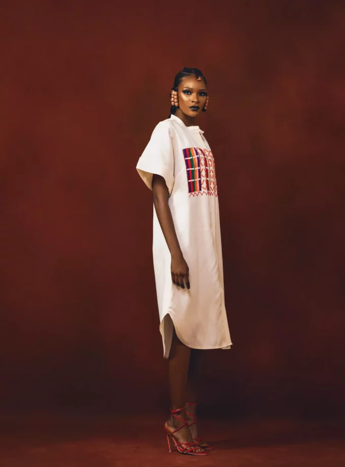 FULANI HAND EMBRIODERED SHIRT DRESS