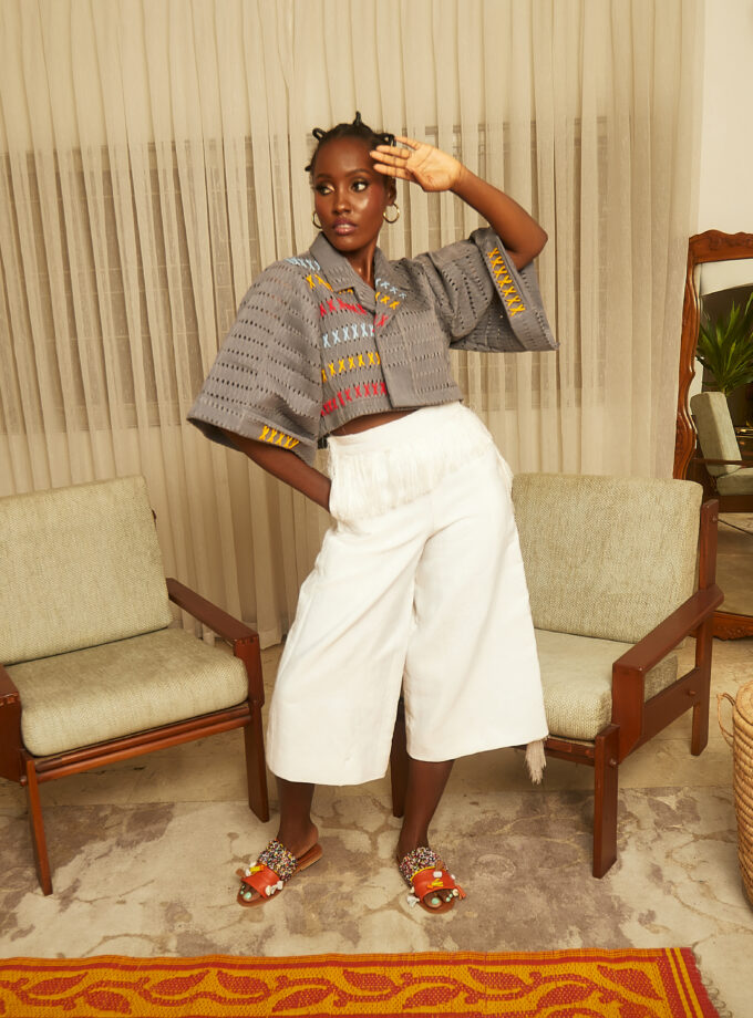 DOUBLE BREASTED INSPIRED CROP TOP