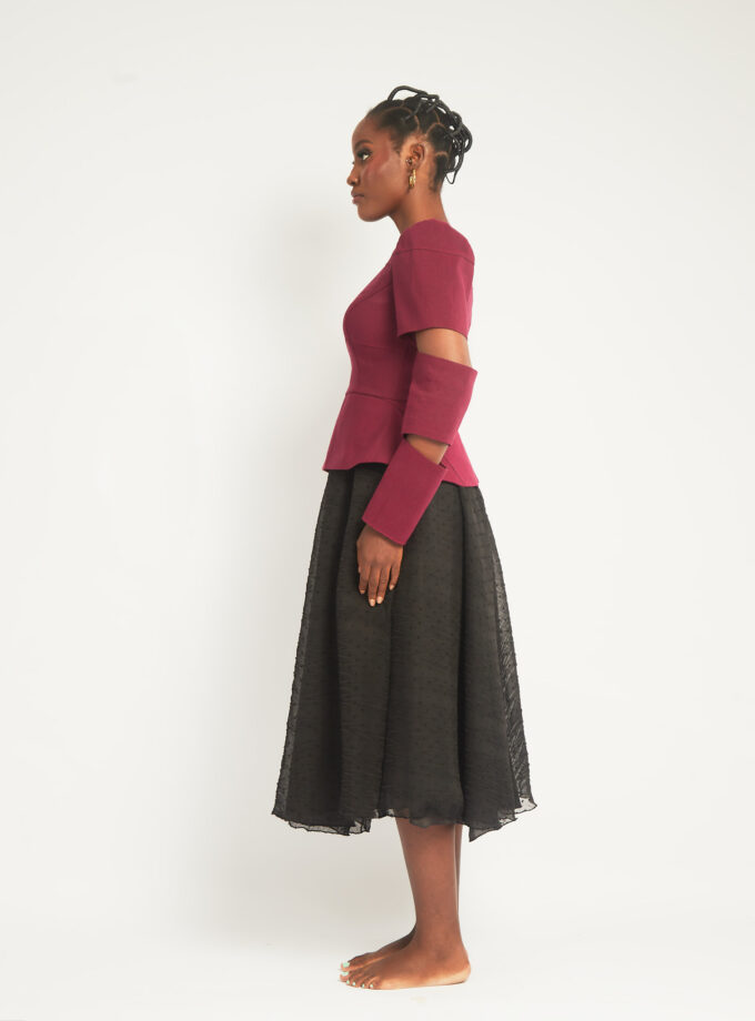 MIDI LENGTH LONG SLEEVED DRESS