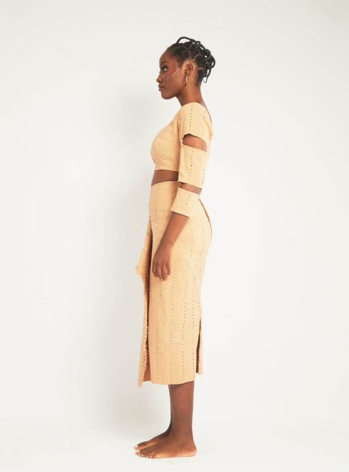 CROP TOP AND MIDI SKIRT SET