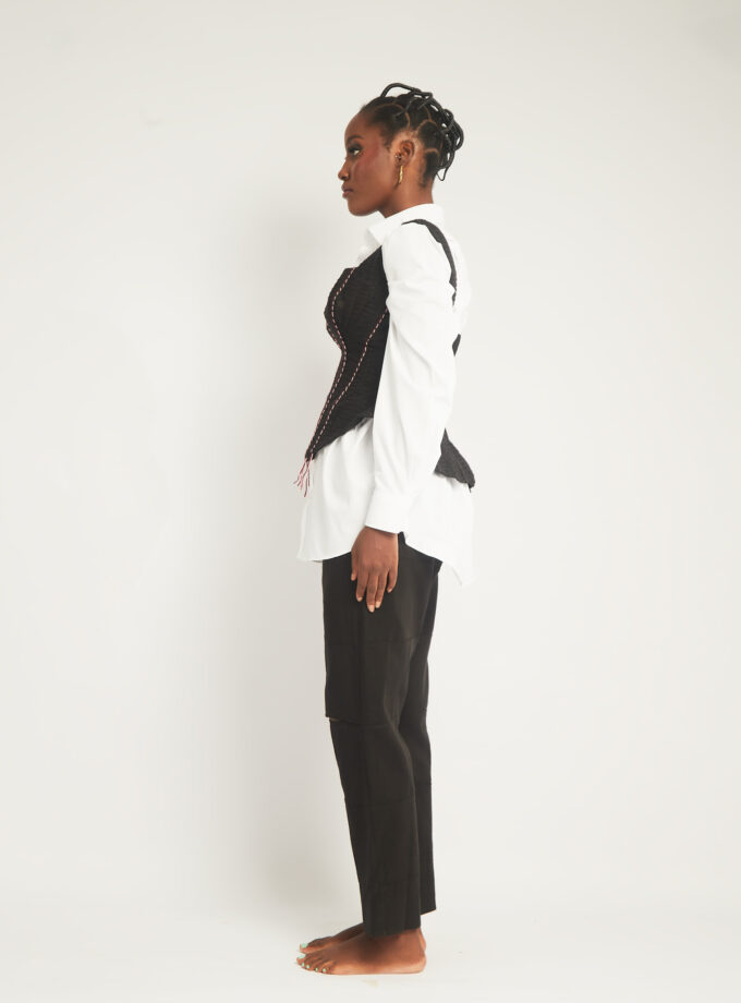 SLEEVELESS HAND EMBROIDERED CORSET INSPIRED TOP