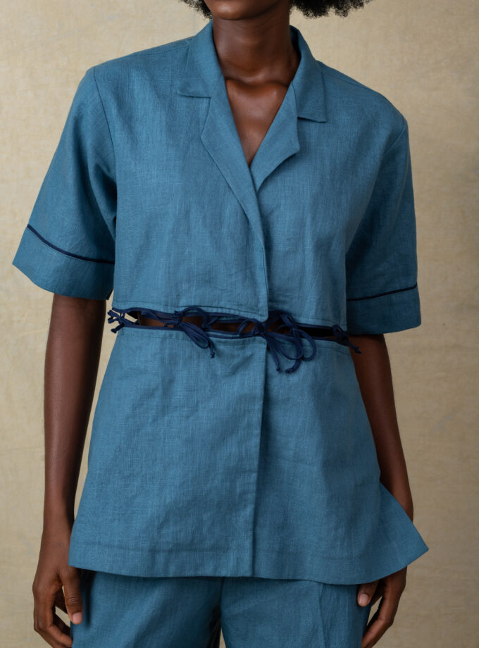 LINEN TIE KNOT TWO PIECE SET (LONG)