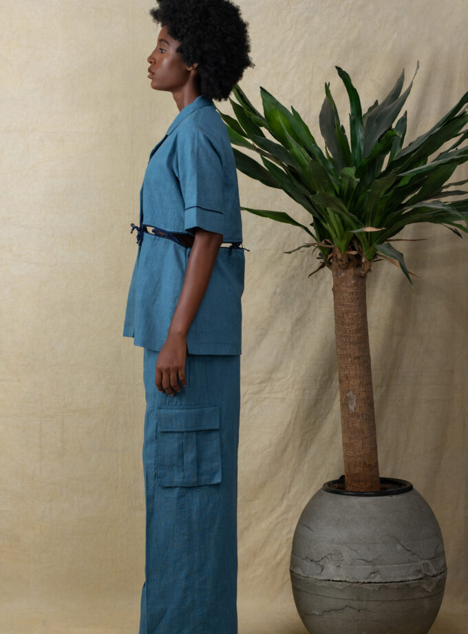 LINEN TIE KNOT TWO PIECE SET (LONG)