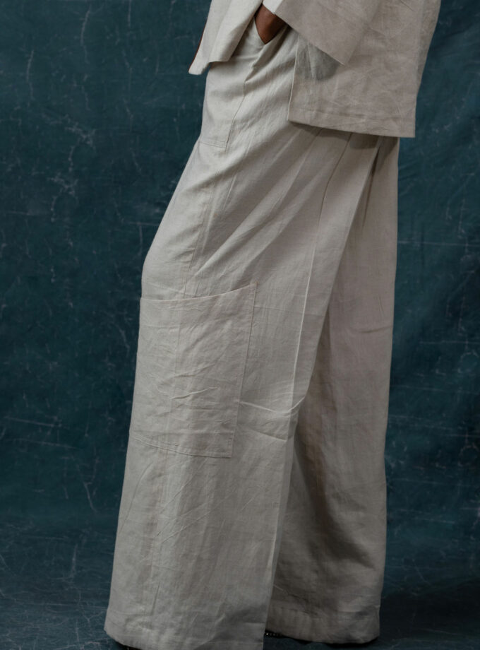 LINEN TIE KNOT TOP AND TROUSER