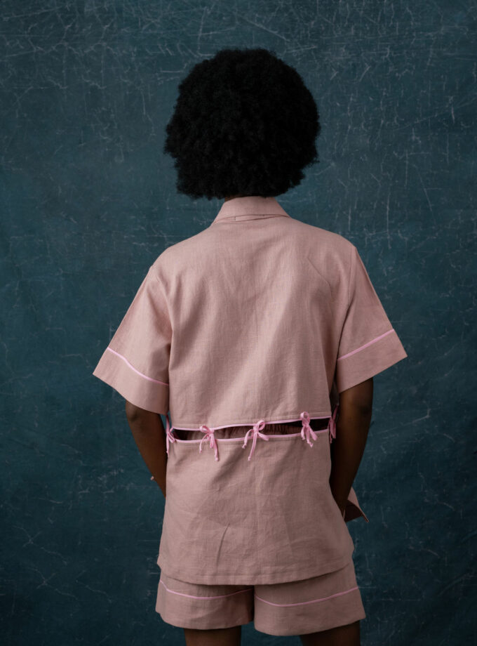 LINEN TIE-KNOT TWO PIECE SET (SHORT)