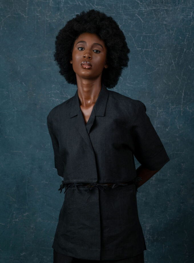 LINEN TIE KNOT TWO PIECE SET