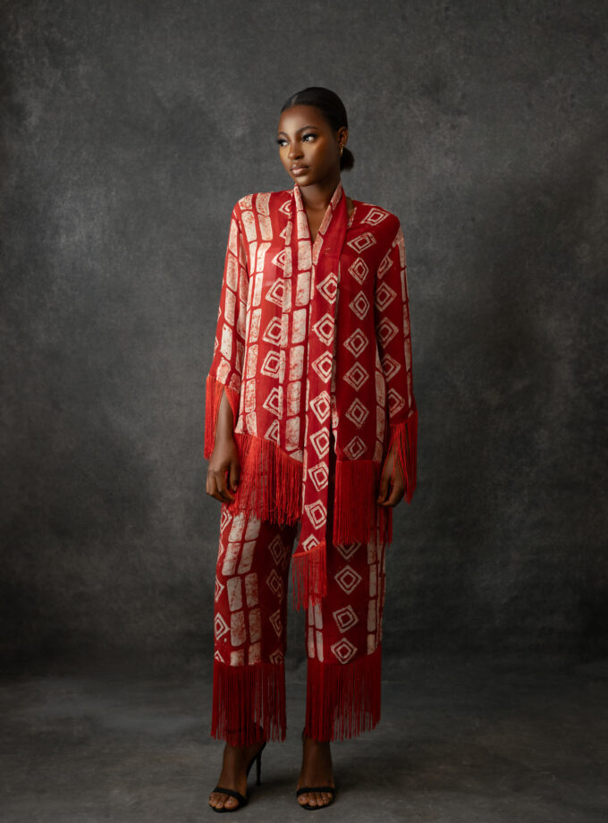 ADIRE TASSEL CULOTTES SET